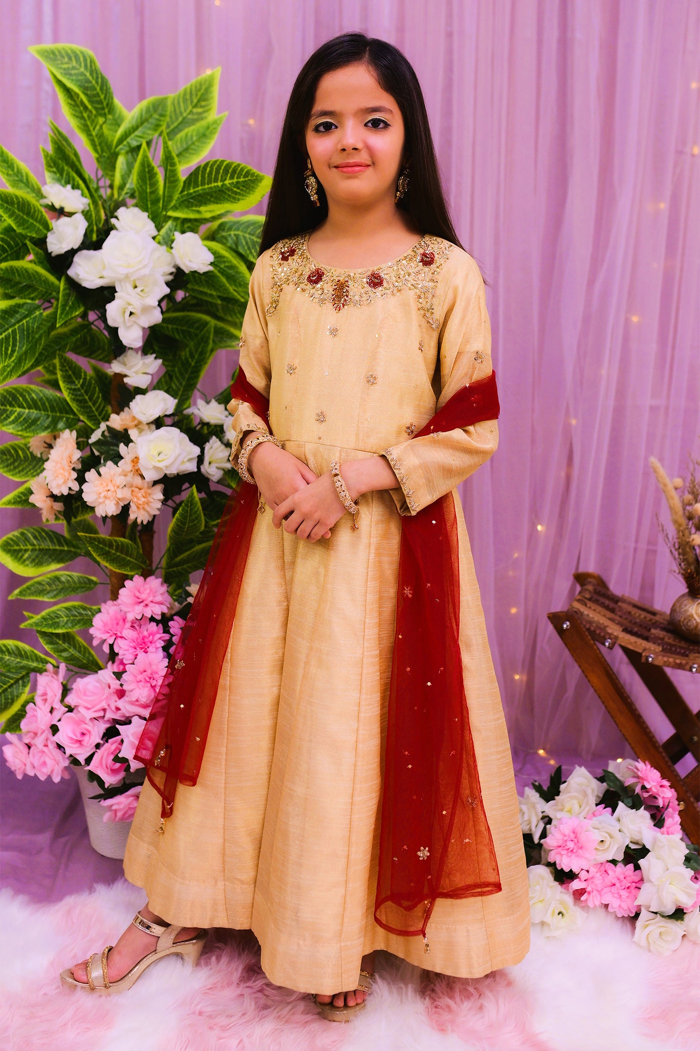 formal 2 piece long maxi & dupatta